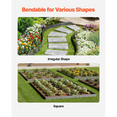 Steel Landscape Edging 5 Packs 39x4in Rust-Resistant Dark Gray Garden Border